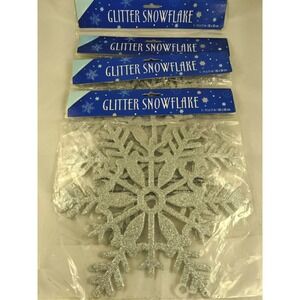 Amscan Glitter Silver Snowflake 11 x 11 Inch Lot of 4 191364